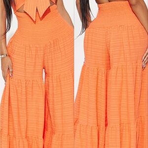 Fashion Nova Bright Orange Wide Leg Pants